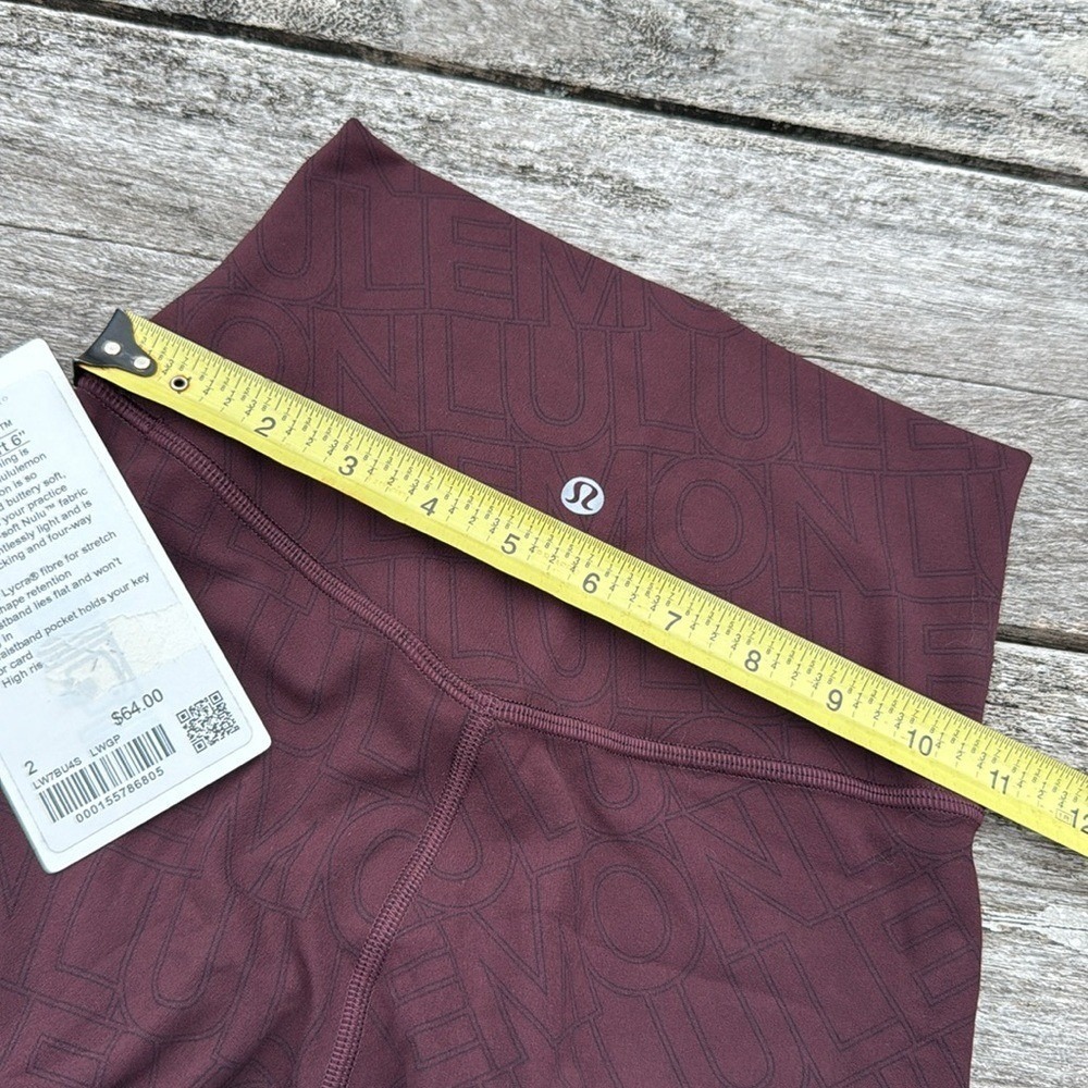 Lululemon Align High-Rise Short 6" size 2‎ NWT Linear Wordmark Goodnight Plumb - Picture 3 of 5